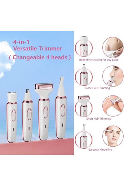 COOYA Electric Shaver, Painless Rechargeable Portable 4 in 1 Womens Body Shavers Set