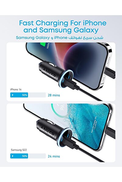 Generic Anker USB-C Car Charger Adapter, 52.5W (Anker 323, Model A2735)