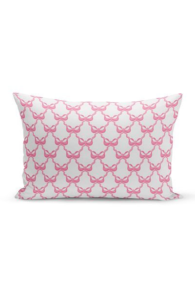 Bertille Home Κάλυμμα μαξιλαριού με ριχτάρι σειράς Cherry Bow διπλής όψης με ψηφιακή εκτύπωση (Cherry with Bow)