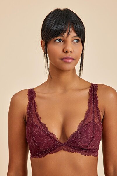 Amarelle Σουτιέν Roma Burgundy Lace- Bralet χωρίς επένδυση χωρίς επένδυση