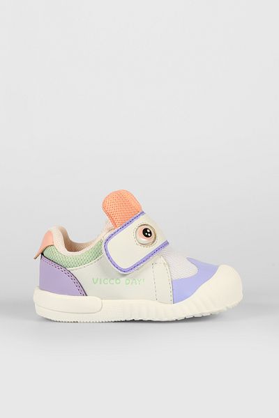 Vicco Loca Printed Baby Girl White Casual Shoes