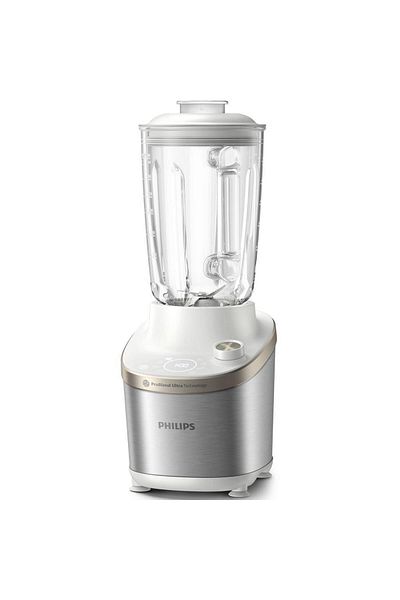 Philips Philips HR3760/01 blender, 1500 W, 2 l glass jar, white metal body, 4 enameled blades