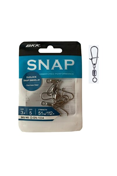 BKK Duolock Snap Swivel-51 Klipsli Fırdöndü No:3 (5'LİPaket)
