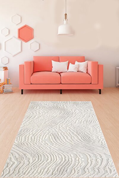 on the clouds Silik Çizgi Desenli Modern Yıkanabilir Kaymaz Taban Leke Tutmaz...