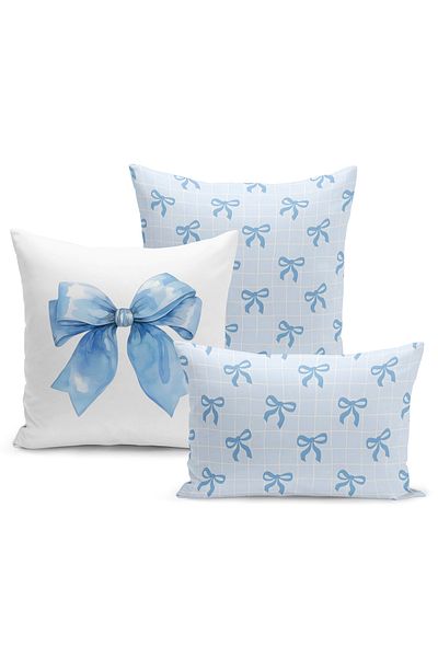 Bertille Home Set de huse de pernă din seria Cherry cu imprimare digitală pe două fețe, cu 3 compartimente