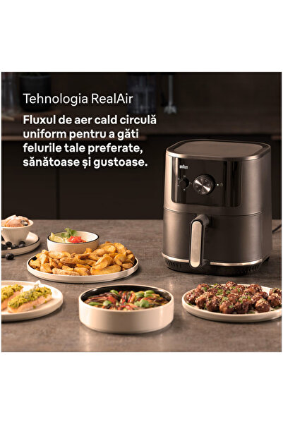 Braun Friteuza cu aer cald, fara ulei, Braun Multifry 3 HF3000, 1500W, 4.3L, tehnologie RealAir