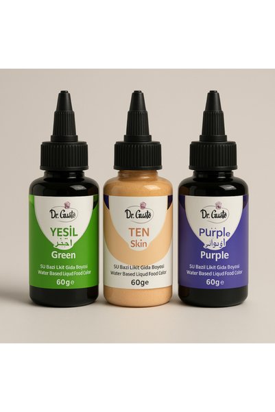 Dr. Gusto Likit Gıda Boyası Set Yeşil Ten Mor 60 gr