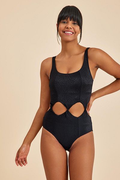 Amarelle Bali Black Window Detailed Swimsuit