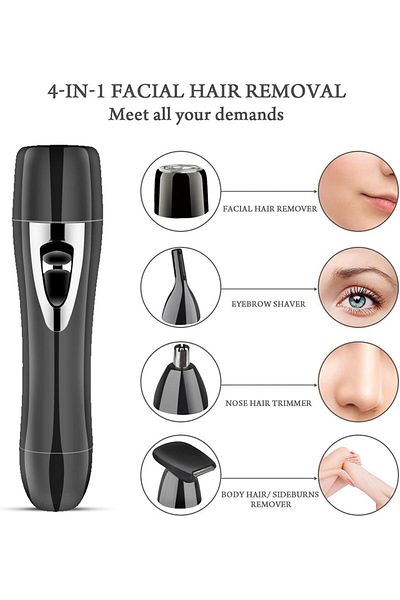 COOYA 4 In 1 Electric Epilator Hair Shaver, USB Rechargeable Cordless, Painless, for Body Face Underarms