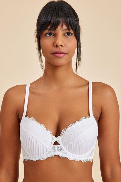 Amarelle Paris Ecru Underwire Lace Padded Push-Up Bra