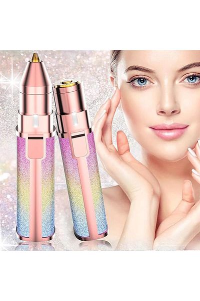 COOYA Female Facial Epilator, 2 in 1 Trimmer, Rechargeable, Removable with LED Light for Face Lips Body