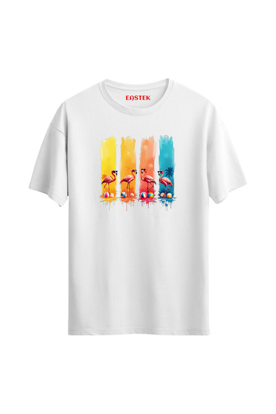 Eastek تي شيرت ملون بطبعة يوم فلامنغو