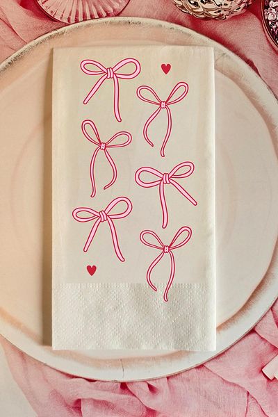 PEKSHOP Pink Bows 20 Pieces Concept Napkin