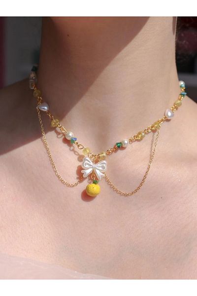 Reorah Collection Lemon Meringue Design Choker Necklace