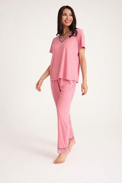 Amarelle Dream Pink Viscose Fabric Pajama Set