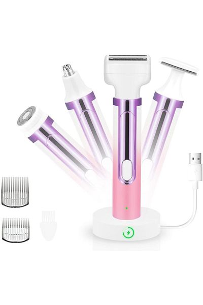 COOYA Electric Epilator Shaver, 4-in-1 Waterproof Smooth and Painless Wet & Dry for Body Underarms