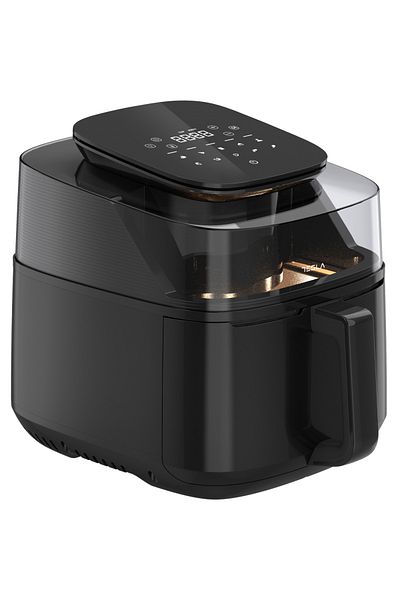TESLA Friteuza aer cald Tesla AF550BG, 5 l, 1500 W, Panou digital, Vizibilitate cos, 10 programe