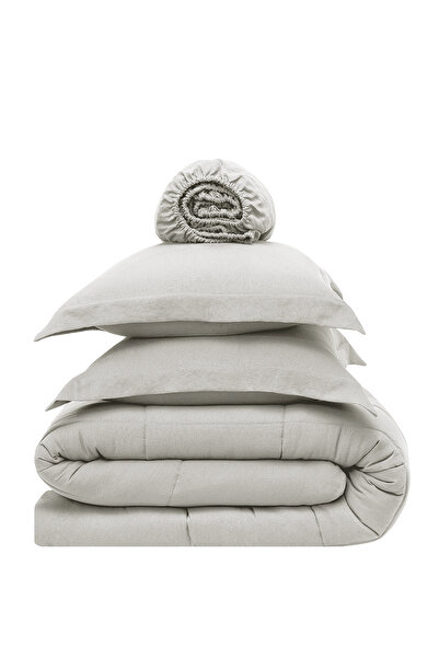 Puffy Mabel Tek Kişilik Comfort Uyku Seti - Açık Gri