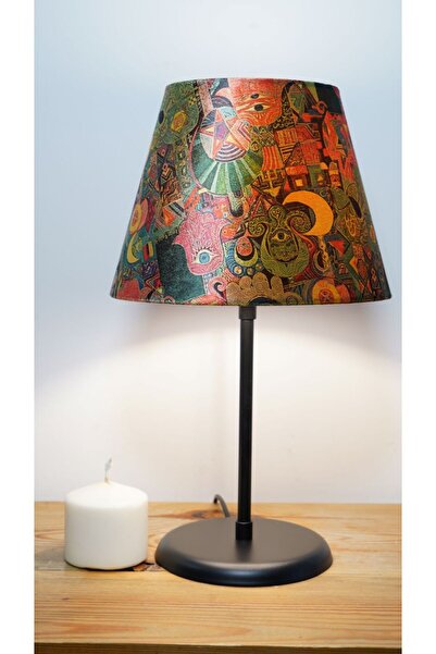 retro home design Siyah Ayak Gece Yarısı Konik Şapkalı Masa Lambası 1 Adet Ab...