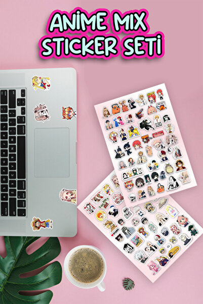tifopix Anime Mix Sticker Seti Planner Ajanda Bullet Journal Laptop Etiket Seti