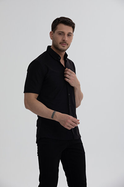 Klothy Ανδρικό κοντομάνικο καλοκαιρινό πλεκτό πουκάμισο 2515