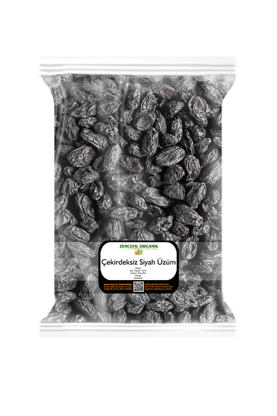 Zencefil Organik Çekirdeksiz Siyah Üzüm 1 Kg Siyah Üzüm Çekirdeksiz Özbek Üzümü