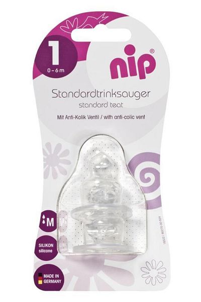 Nip Silicone Bottle Pacifier 0-6 Months Medium Flow
