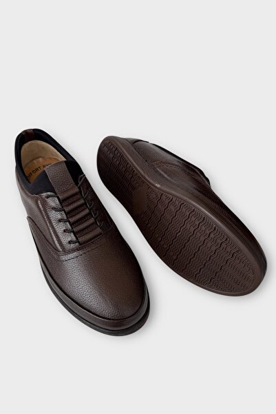 Liger Чоловічі повсякденні туфлі з натуральної шкіри на шнурівці коричневого кольору