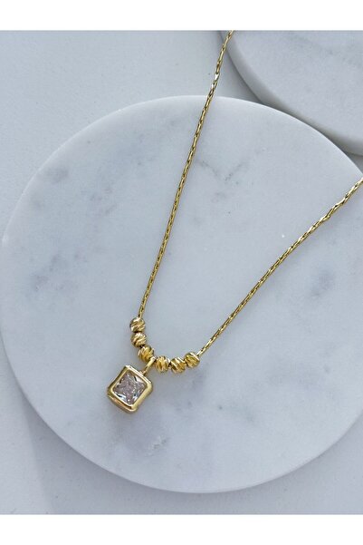 CHARMLUCKY Special Series Square Stone Dorica Necklace