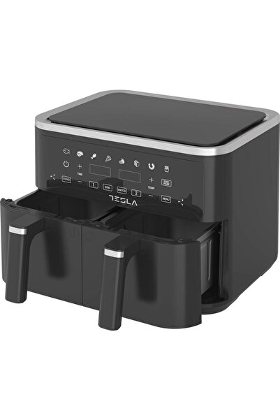 TESLA Friteuza aer cald Tesla AF900BSD, 9 l, 2400 W, Panou digital, Cos dublu, 8 programe (Negru)