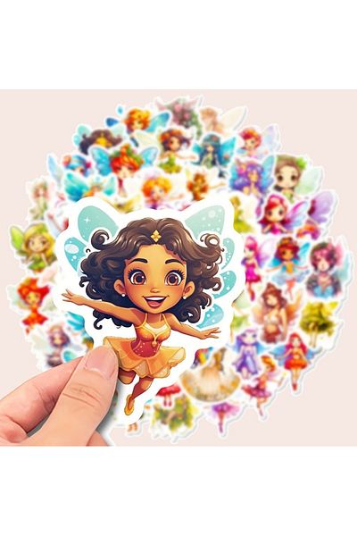 ROSIE 50Pcs Vinyl Fairy Decal - Whimsical Cartoon Fairy Stickers with Vibrant Colors
