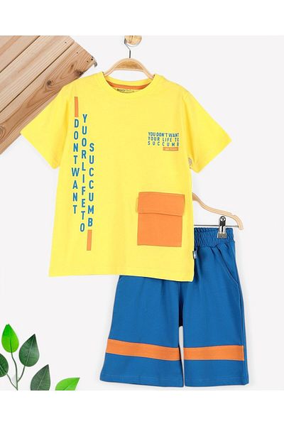 voyyo kids baby Boy's Summer T-Shirt and Shorts Suit for Ages 2-14