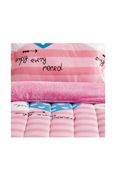 Moon 3-Piece Cartoon Design Double-Sided Duvet Cover Set Combination Pink/White/Blue