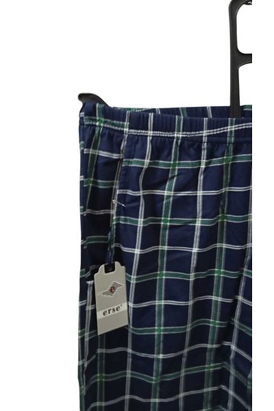 Erse Combed Cotton Plaid Pocket Casual Shorts
