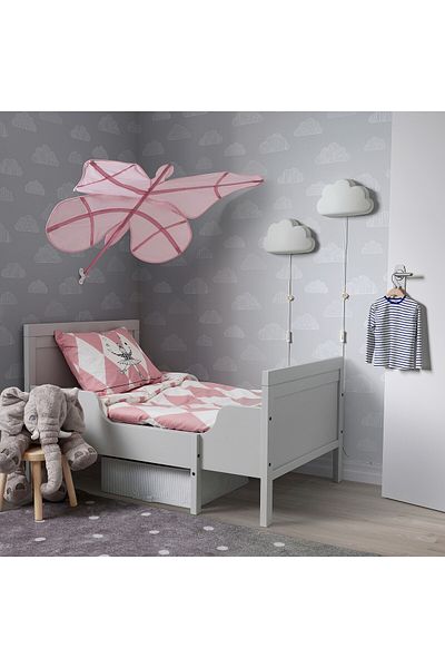 IKEA SNÖFINK Bed canopy, butterfly/pink