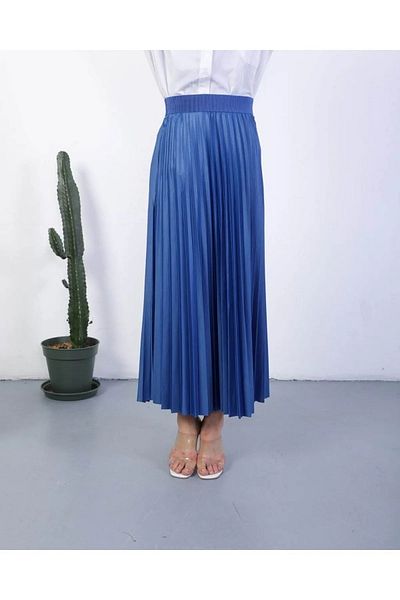 exxitcollection Hijab Πλισέ Δερμάτινη Φούστα Look