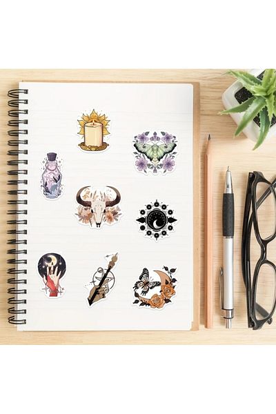 ROSIE 50Pcs Mystical Witchcraft Vinyl Stickers