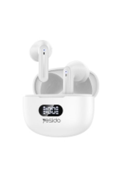 Yesido TWS19 Bluetooth 5.3 LED Digital Display ENC Noise Reduction Bluetooth Earphone (White)
