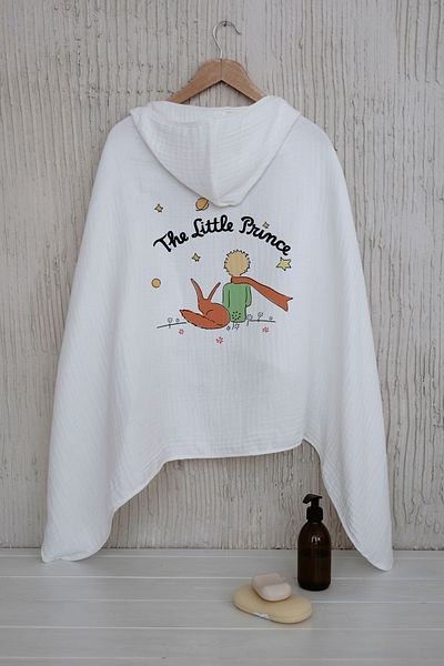 Tuğba Kuğu 4 Layers Muslin Hooded Towel - Pure Baby Series - Fox And Little Prince