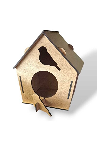 Genel Markalar Ahşap Kuş Evi Yuvası Boyama, 10x13x15 cm, Eğlenceli ve yaratıcı etkinlik için