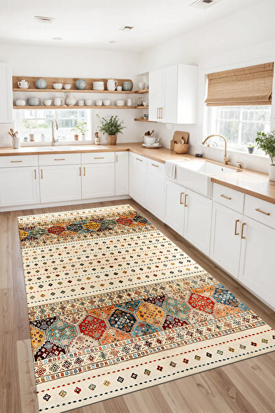 Dally Home Makinede Yıkanabilir Kaymaz Taban Leke Tutmaz Dijital Baskı Mutfak...