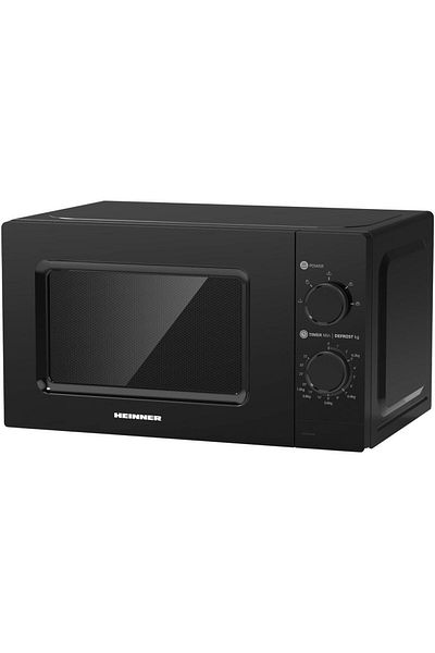 Heinner Cuptor cu microunde Heinner HMW-MD20MBK, 20 l, Control mecanic, 700 W, Platou 25.5 cm (Negru)