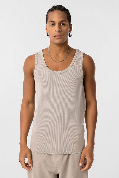 VAMOSCLO Washable tank top Ribbed Knit athlete stone