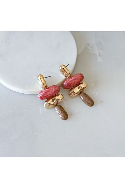 CHARMLUCKY Long Earring with Mineli