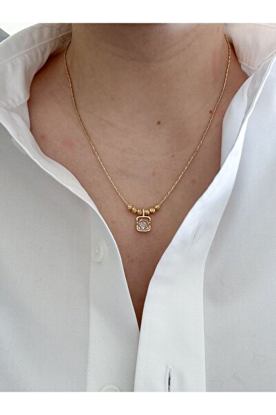 CHARMLUCKY Special Series Square Stone Dorica Necklace