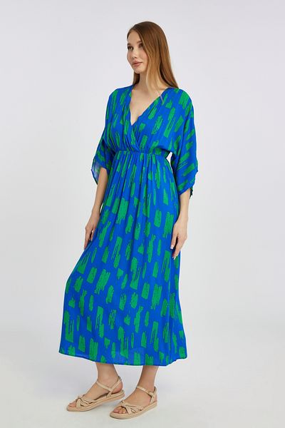 Fox Moda Καλοκαιρινό γυναικείο φόρεμα βισκόζης με μοτίβο μπατίκ