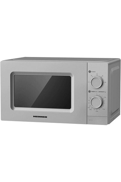 Heinner Cuptor cu microunde Heinner HMW-MD20MSL, 20 l, Control mecanic, 700 W, Platou 25.5 cm (Argintiu)