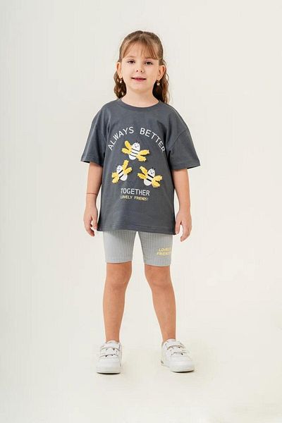 FYONCH Lase Embroidered Shorts Leggings Girls Set