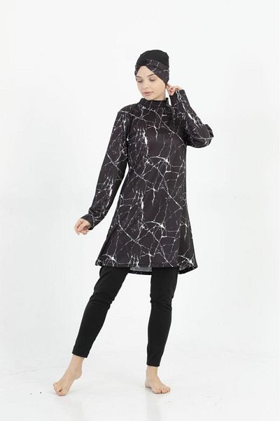 Form Angel Μαγιό με μοτίβο Lycra Full Covered Hijab 1600-52