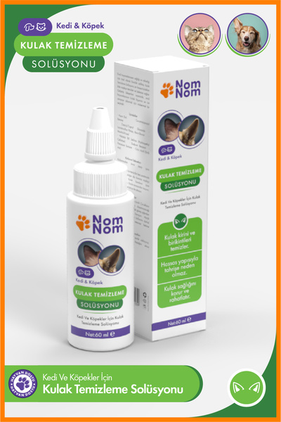 NomNom Kedi ve Köpek Kulak Temizleme Solüsyonu 60 ml – Kulak Kiri ve Önlemeye...